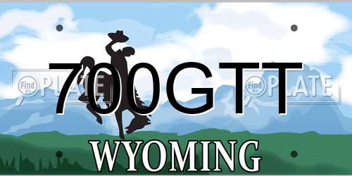 700GTT Wyoming License Plate