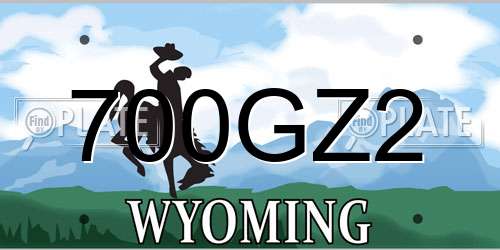 700GZ2 Wyoming License Plate