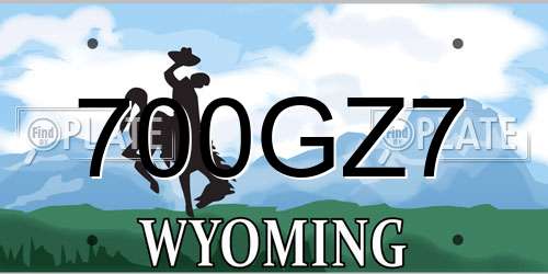 700GZ7 Wyoming License Plate