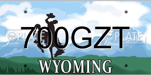 700GZT Wyoming License Plate