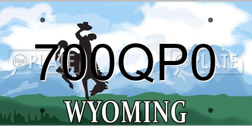 700QP0 Wyoming License Plate