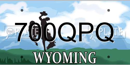 700QPQ Wyoming License Plate