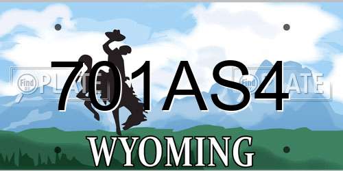 701AS4 Wyoming License Plate