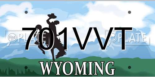 701VVT Wyoming License Plate
