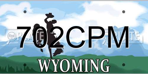 702CPM Wyoming License Plate