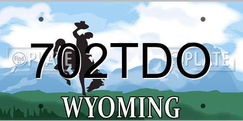702TDO Wyoming License Plate