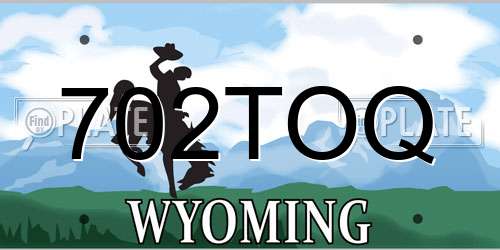 702TOQ Wyoming License Plate
