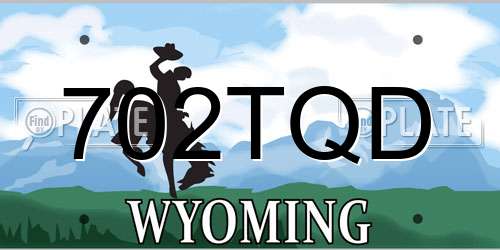 702TQD Wyoming License Plate