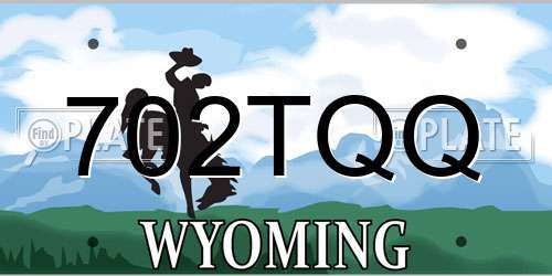 702TQQ Wyoming License Plate