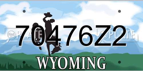 70476Z2 Wyoming License Plate
