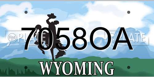 7058OA Wyoming License Plate