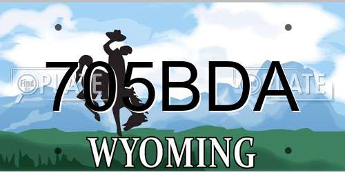 705BDA Wyoming License Plate