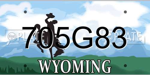 705G83 Wyoming License Plate