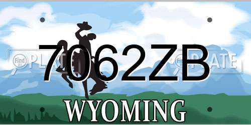 7062ZB Wyoming License Plate