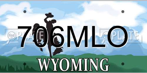 706MLO Wyoming License Plate