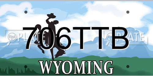 706TTB Wyoming License Plate