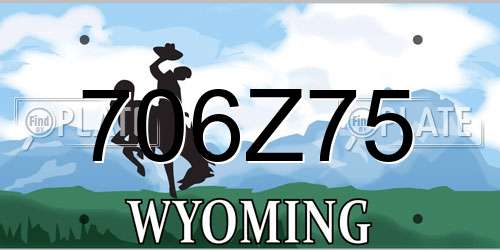 706Z75 Wyoming License Plate