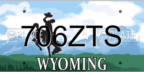 706ZTS Wyoming License Plate