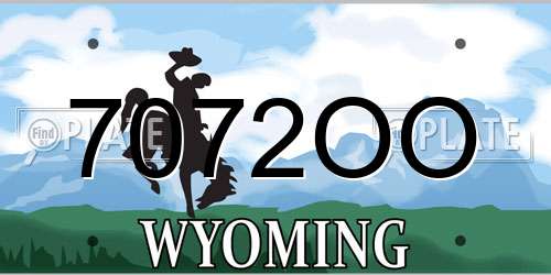 7072OO Wyoming License Plate