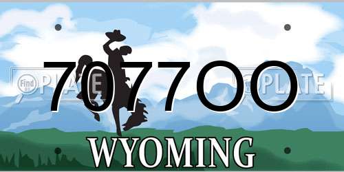 7077OO Wyoming License Plate