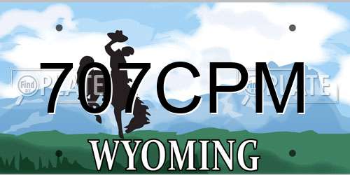 707CPM Wyoming License Plate