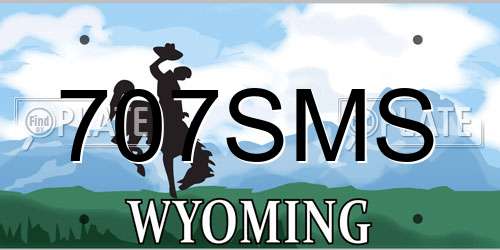 707SMS Wyoming License Plate