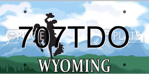 707TDO Wyoming License Plate