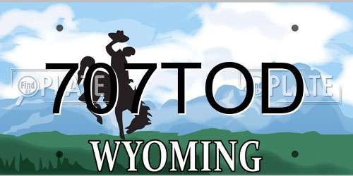 707TOD Wyoming License Plate