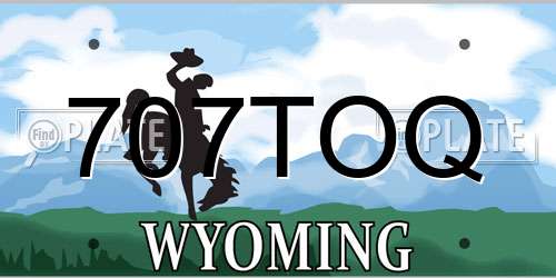 707TOQ Wyoming License Plate