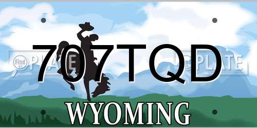 707TQD Wyoming License Plate