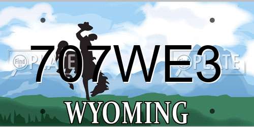 707WE3 Wyoming License Plate