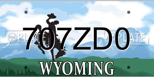 707ZD0 Wyoming License Plate