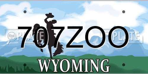 707ZOO Wyoming License Plate