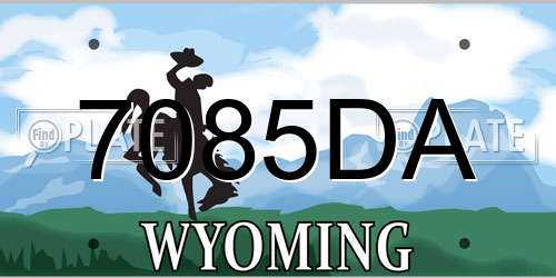 7085DA Wyoming License Plate