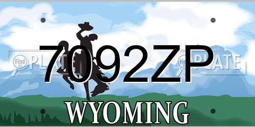 7092ZP Wyoming License Plate