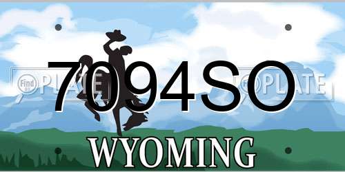 7094SO Wyoming License Plate
