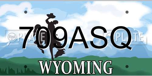 709ASQ Wyoming License Plate