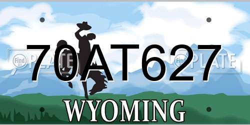 70AT627 Wyoming License Plate
