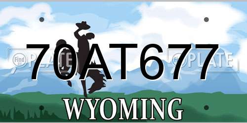 70AT677 Wyoming License Plate