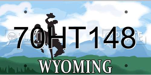 70HT148 Wyoming License Plate