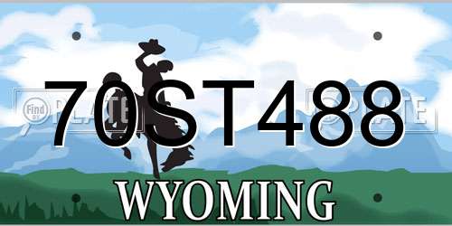 70ST488 Wyoming License Plate