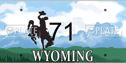 71 Wyoming License Plate