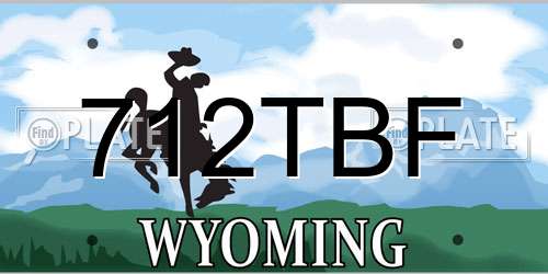 712TBF Wyoming License Plate