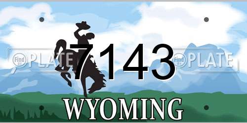 7143 Wyoming License Plate