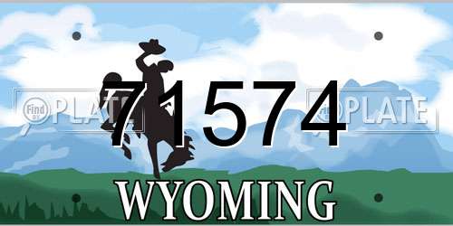 71574 Wyoming License Plate