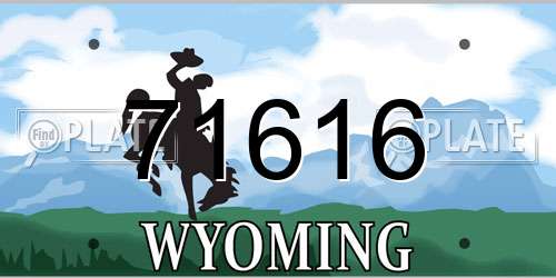 71616 Wyoming License Plate
