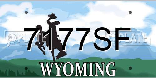 7177SF Wyoming License Plate