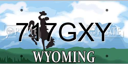 717GXY Wyoming License Plate