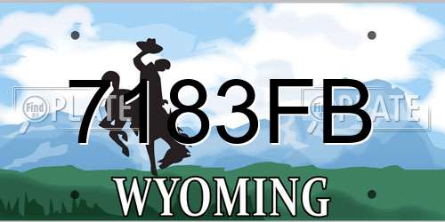 7183FB Wyoming License Plate