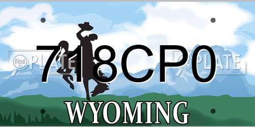 718CP0 Wyoming License Plate